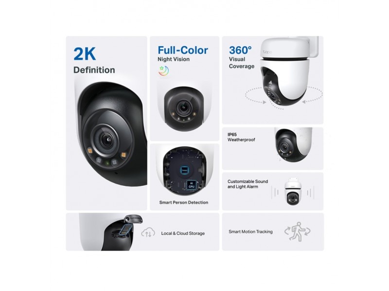 TP-Link Κάμερα CCTV WI-FI Έγχρωμη Τοίχου Οροφής & Νυχτός UHD